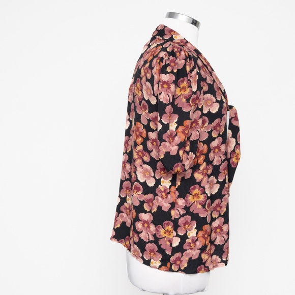 Reformation - Joelle Floral Tie Neck Button-Up Top - Picture 4 of 10